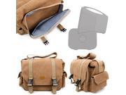 DURAGADGET Tan Brown Large Sized Canvas Carry Bag Compatible with the NEW SuperTooth D4 D5 Portable Speakers With Multiple Pockets Customizable Interior