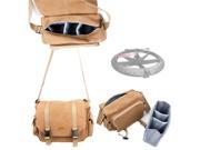 DURAGADGET Tan Brown Large Sized Canvas Carry Bag for Power In Air Space Nova Quadcopter With Multiple Pockets Customizable Interior Compartment