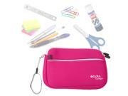DURAGADGET Back To School Pencil Case Hot Pink Neoprene Water Resistant Pencil Case With Dual Pockets And Removable Wrist Strap Perfect For School Stationery
