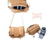 DURAGADGET Tan Brown Large Sized Canvas Carry Bag for BlueBeach Mini Quadcopter CX10 With Multiple Pockets Customizable Interior Compartment