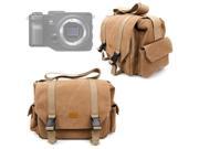 DURAGADGET Tan Brown Large Canvas Bag Compatible with the NEW Sigma sd Quattro Quattro H Cameras With Adjustable Storage Compartments Multiple Pockets an