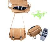 DURAGADGET Tan Brown Large Sized Canvas Carry Bag for PNJ Smart Fly LS Pico Quadcopter With Multiple Pockets Customizable Interior Compartment