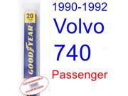 1990-1992 Volvo 740 Wiper Blade (Passenger) (1991) 1990-1992 Volvo 740 Wiper Blade (Passenger) (1991)
