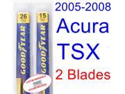 2005-2008 Acura TSX Replacement Wiper Blade Set/Kit (Set of 2 Blades) (2006,2007) 2005-2008 Acura TSX Replacement Wiper Blade Set/Kit (Set of 2 Blades) (2006,2007)