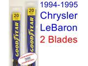 1994-1995 Chrysler LeBaron Replacement Wiper Blade Set/Kit (Set of 2 Blades) 1994-1995 Chrysler LeBaron Replacement Wiper Blade Set/Kit (Set of 2 Blades)