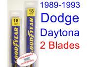 1989 1993 Dodge Daytona Replacement Wiper Blade Set Kit Set of 2 Blades 1990 1991 1992