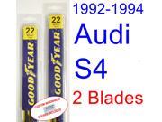 1992-1994 Audi S4 Replacement Wiper Blade Set/Kit (Set of 2 Blades) (1993) 1992-1994 Audi S4 Replacement Wiper Blade Set/Kit (Set of 2 Blades) (1993)