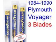 1984-1990 Plymouth Voyager Replacement Wiper Blade Set/Kit (Set of 3 Blades) (1985,1986,1987,1988,1989) 1984-1990 Plymouth Voyager Replacement Wiper Blade Set/Kit (Set of 3 Blades) (1985,1986,1987,1988,1989)
