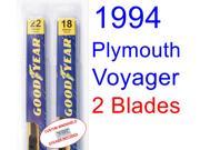 1994 Plymouth Voyager Replacement Wiper Blade Set Kit Set of 2 Blades