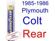 1985 1986 Plymouth Colt DL Wiper Blade Rear