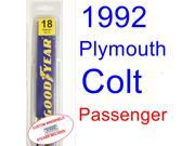 1992 Plymouth Colt(Vista) Wiper Blade (Passenger) 1992 Plymouth Colt(Vista) Wiper Blade (Passenger)
