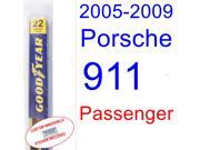 2005-2009 Porsche 911 Wiper Blade (Passenger) (2006,2007,2008) 2005-2009 Porsche 911 Wiper Blade (Passenger) (2006,2007,2008)