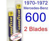 1970 1972 Mercedes Benz 600 Replacement Wiper Blade Set Kit Set of 2 Blades 1971