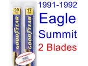 1991 1992 Eagle Summit Replacement Wiper Blade Set Kit Set of 2 Blades