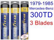 1979-1985 Mercedes-Benz 300TD Replacement Wiper Blade Set/Kit (Set of 3 Blades) (Goodyear Wiper Blades-Assurance) (1980,1981,1982,1983,1984) 1979-1985 Mercedes-Benz 300TD Replacement Wiper Blade Set/Kit (Set of 3 Blades) (Goodyear Wiper Blades-Assurance) (1980,1981,1982,1983,1984)