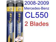2008-2009 Mercedes-Benz CL550 Replacement Wiper Blade Set/Kit (Set of 2 Blades) (Goodyear Wiper Blades-Assurance) 2008-2009 Mercedes-Benz CL550 Replacement Wiper Blade Set/Kit (Set of 2 Blades) (Goodyear Wiper Blades-Assurance)