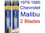 1979-1980 Chevrolet Malibu Sport Replacement Wiper Blade Set/Kit (Set of 2 Blades) (Goodyear Wiper Blades-Assurance) 1979-1980 Chevrolet Malibu Sport Replacement Wiper Blade Set/Kit (Set of 2 Blades) (Goodyear Wiper Blades-Assurance)