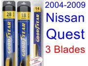 2004-2009 Nissan Quest Replacement Wiper Blade Set/Kit (Set of 3 Blades) (Goodyear Wiper Blades-Assurance) (2005,2006,2007,2008) 2004-2009 Nissan Quest Replacement Wiper Blade Set/Kit (Set of 3 Blades) (Goodyear Wiper Blades-Assurance) (2005,2006,2007,2008)