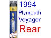 1994 Plymouth Voyager Wiper Blade (Rear) (Goodyear Wiper Blades-Assurance) 1994 Plymouth Voyager Wiper Blade (Rear) (Goodyear Wiper Blades-Assurance)