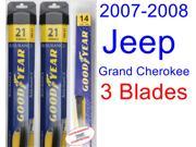 2007 2008 Jeep Grand Cherokee Laredo Replacement Wiper Blade Set Kit Set of 3 Blades Goodyear Wiper Blades Assurance