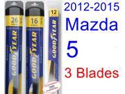 2012-2015 Mazda 5 Replacement Wiper Blade Set/Kit (Set of 3 Blades) (Goodyear Wiper Blades-Assurance) (2013,2014) 2012-2015 Mazda 5 Replacement Wiper Blade Set/Kit (Set of 3 Blades) (Goodyear Wiper Blades-Assurance) (2013,2014)