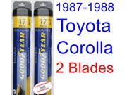 1987-1988 Toyota Corolla FX Replacement Wiper Blade Set/Kit (Set of 2 Blades) (Goodyear Wiper Blades-Assurance) 1987-1988 Toyota Corolla FX Replacement Wiper Blade Set/Kit (Set of 2 Blades) (Goodyear Wiper Blades-Assurance)
