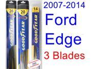 2007 2014 Ford Edge Replacement Wiper Blade Set Kit Set of 3 Blades Goodyear Wiper Blades Hybrid 2008 2009 2010 2011 2012 2013