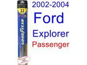 2002-2004 Ford Explorer Wiper Blade (Passenger) (Goodyear Wiper Blades-Hybrid) (2003) 2002-2004 Ford Explorer Wiper Blade (Passenger) (Goodyear Wiper Blades-Hybrid) (2003)