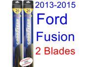 2013-2015 Ford Fusion Replacement Wiper Blade Set/Kit (Set of 2 Blades) (Goodyear Wiper Blades-Hybrid) (2014) 2013-2015 Ford Fusion Replacement Wiper Blade Set/Kit (Set of 2 Blades) (Goodyear Wiper Blades-Hybrid) (2014)
