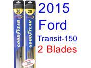 2015 Ford Transit-150 XL Replacement Wiper Blade Set/Kit (Set of 2 Blades) (Goodyear Wiper Blades-Hybrid) 2015 Ford Transit-150 XL Replacement Wiper Blade Set/Kit (Set of 2 Blades) (Goodyear Wiper Blades-Hybrid)