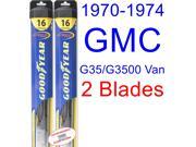 1970-1974 GMC G35/G3500 Van Replacement Wiper Blade Set/Kit (Set of 2 Blades) (Goodyear Wiper Blades-Hybrid) (1971,1972,1973) 1970-1974 GMC G35/G3500 Van Replacement Wiper Blade Set/Kit (Set of 2 Blades) (Goodyear Wiper Blades-Hybrid) (1971,1972,1973)