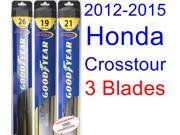 2012-2015 Honda Crosstour Replacement Wiper Blade Set/Kit (Set of 3 Blades) (Goodyear Wiper Blades-Hybrid) (2013,2014) 2012-2015 Honda Crosstour Replacement Wiper Blade Set/Kit (Set of 3 Blades) (Goodyear Wiper Blades-Hybrid) (2013,2014)