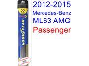 2012-2015 Mercedes-Benz ML63 AMG Base Wiper Blade (Passenger) (Goodyear Wiper Blades-Hybrid) (2013,2014) 2012-2015 Mercedes-Benz ML63 AMG Base Wiper Blade (Passenger) (Goodyear Wiper Blades-Hybrid) (2013,2014)