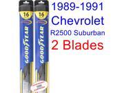1989-1991 Chevrolet R2500 Suburban Replacement Wiper Blade Set/Kit (Set of 2 Blades) (Goodyear Wiper Blades-Hybrid) (1990) 1989-1991 Chevrolet R2500 Suburban Replacement Wiper Blade Set/Kit (Set of 2 Blades) (Goodyear Wiper Blades-Hybrid) (1990)