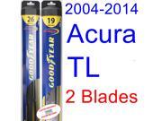 2004-2014 Acura TL Replacement Wiper Blade Set/Kit (Set of 2 Blades) (Goodyear Wiper Blades-Hybrid) (2005,2006,2007,2008,2009,2010,2011,2012,2013) 2004-2014 Acura TL Replacement Wiper Blade Set/Kit (Set of 2 Blades) (Goodyear Wiper Blades-Hybrid) (2005,2006,2007,2008,2009,2010,2011,2012,2013)
