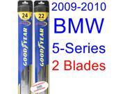 2009-2010 BMW 5-Series Replacement Wiper Blade Set/Kit (Set of 2 Blades) (Goodyear Wiper Blades-Hybrid) 2009-2010 BMW 5-Series Replacement Wiper Blade Set/Kit (Set of 2 Blades) (Goodyear Wiper Blades-Hybrid)