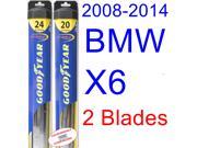 2008 2014 BMW X6 Replacement Wiper Blade Set Kit Set of 2 Blades Goodyear Wiper Blades Hybrid 2009 2010 2011 2012 2013