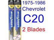 1975-1986 Chevrolet C20 Replacement Wiper Blade Set/Kit (Set of 2 Blades) (Goodyear Wiper Blades-Hybrid) (1976,1977,1978,1979,1980,1981,1982,1983,1984,1985) 1975-1986 Chevrolet C20 Replacement Wiper Blade Set/Kit (Set of 2 Blades) (Goodyear Wiper Blades-Hybrid) (1976,1977,1978,1979,1980,1981,1982,1983,1984,1985)