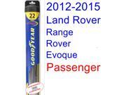 2012-2015 Land Rover Range Rover Evoque Wiper Blade (Passenger) (Goodyear Wiper Blades-Hybrid) (2013,2014) 2012-2015 Land Rover Range Rover Evoque Wiper Blade (Passenger) (Goodyear Wiper Blades-Hybrid) (2013,2014)