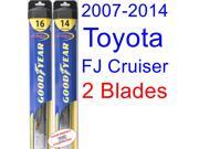 2007-2014 Toyota FJ Cruiser Replacement Wiper Blade Set/Kit (Set of 2 Blades) (Goodyear Wiper Blades-Hybrid) (2008,2009,2010,2011,2012,2013) 2007-2014 Toyota FJ Cruiser Replacement Wiper Blade Set/Kit (Set of 2 Blades) (Goodyear Wiper Blades-Hybrid) (2008,2009,2010,2011,2012,2013)