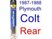 1987-1988 Plymouth Colt DL Wiper Blade (Rear) (Goodyear Wiper Blades-Hybrid) 1987-1988 Plymouth Colt DL Wiper Blade (Rear) (Goodyear Wiper Blades-Hybrid)