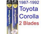 1987-1992 Toyota Corolla LE Replacement Wiper Blade Set/Kit (Set of 2 Blades) (Goodyear Wiper Blades-Hybrid) (1988,1989,1990,1991) 1987-1992 Toyota Corolla LE Replacement Wiper Blade Set/Kit (Set of 2 Blades) (Goodyear Wiper Blades-Hybrid) (1988,1989,1990,1991)