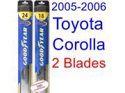 2005 2006 Toyota Corolla XRS Replacement Wiper Blade Set Kit Set of 2 Blades Goodyear Wiper Blades Hybrid