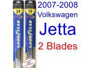 2007-2008 Volkswagen Jetta GLI Replacement Wiper Blade Set/Kit (Set of 2 Blades) (Goodyear Wiper Blades-Hybrid) 2007-2008 Volkswagen Jetta GLI Replacement Wiper Blade Set/Kit (Set of 2 Blades) (Goodyear Wiper Blades-Hybrid)