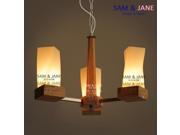 3 lamps E14 wood modern chandeliers classical light fixtures foyer 110V 220V indoor lighting glass bed room dining room CHP66