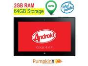 10.1 inch [2GB RAM] 64GB Android 4.4 KitKat [Intel QUAD CORE] Tablet w GPS IPS 1280x800 Display HDMI Bluetooth 4.0 full size USB WiFi Play Store American
