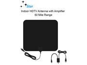 Star Amplified Indoor HDTV Amplified Antenna 50 Mile Range with Detachable Amplifier Power Supply for the Highest Performance and 13ft Coax Cable