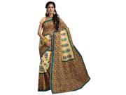 Triveni Groovy Beige Colored Printed Blended Cotton Saree 459
