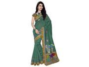 Triveni Remarkable Green Colored Embroidered Blended Cotton Saree 223