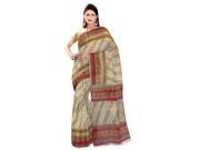 Triveni Stylish Beige Colored Printed Blended Cotton Saree 1060